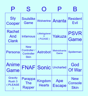 PlayStation State Of Play June 2026 Bingo Card