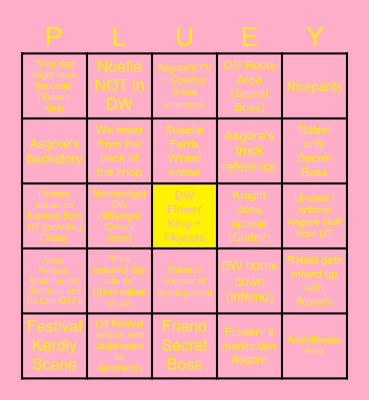 Chapter 5 Bingo: The Field of Pink and Gold Bingo Card
