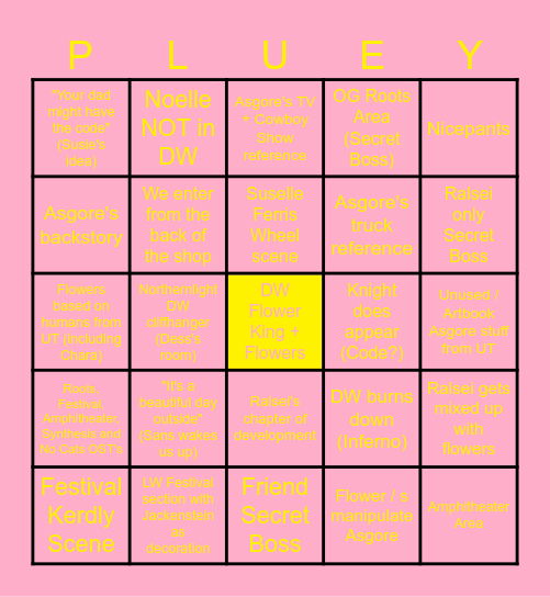 Chapter 5 Bingo: The Field of Pink and Gold Bingo Card