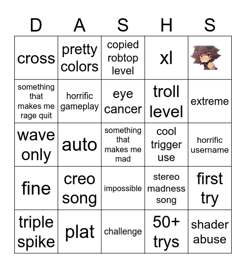 gee dee Bingo Card