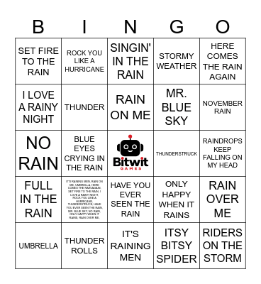 MIST & SHOUT Bingo Card