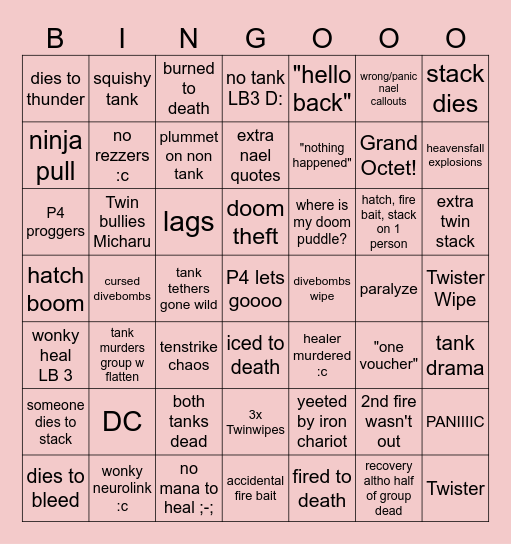 UCOB Bingo Card