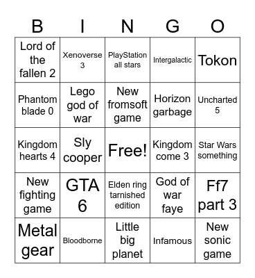 State of Play 2026 Bingo Card