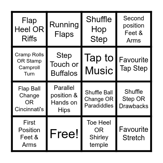 Tap Attack B.I.N.G.O Bingo Card
