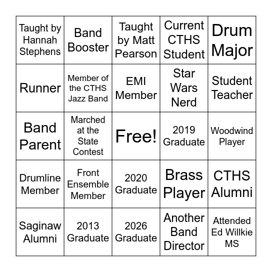 Find the Guest BINGO Card