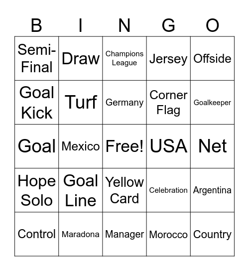 2026 World Cup Bingo Card