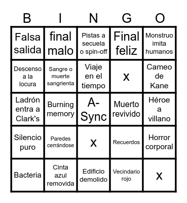 Backrooms Bingo Card