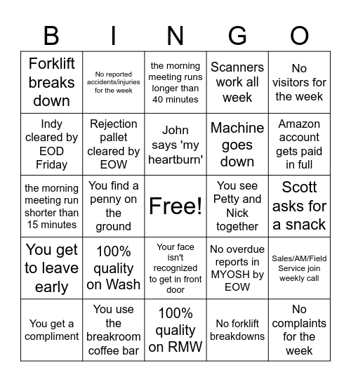 Daniels Bingo June 1-5 Bingo Card