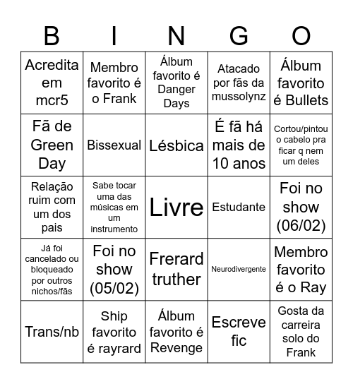Mcrtwt bingo Card