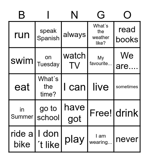 MIX Bingo Card