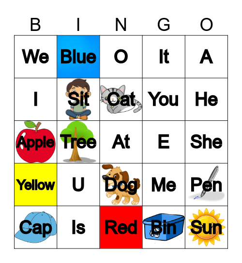 Let's Learn English Bingo Card