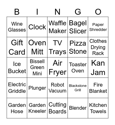 Bridal Shower Bingo Card