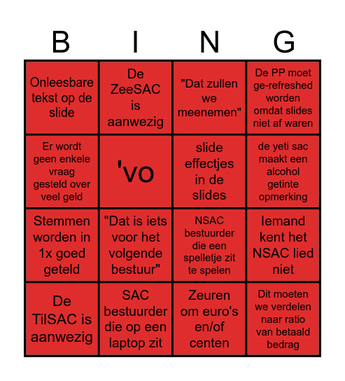 NSAC AB! Bingo Card