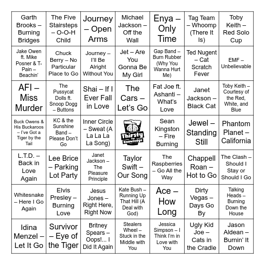 Thirsty For Knowledge Music Bingo Card