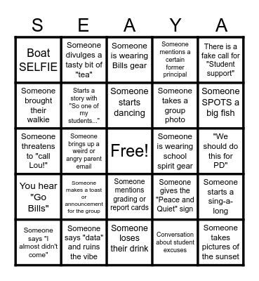 School's Out for Summer! Bingo Card