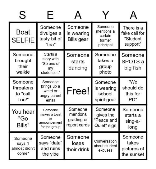 School's Out for Summer! Bingo Card