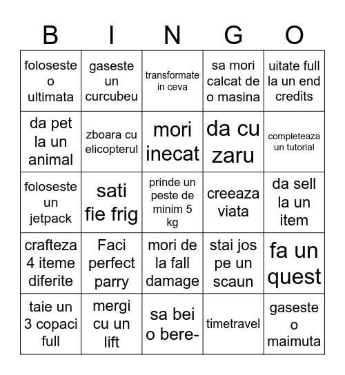clanul fulger Bingo Card