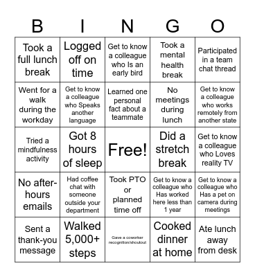 Hodess Bingo Card
