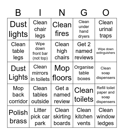 JULIE Bingo Card