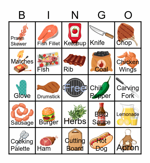 BBQ Time Bingo Card
