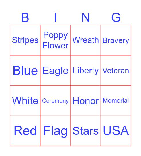 Memorial Day Bingo! Bingo Card
