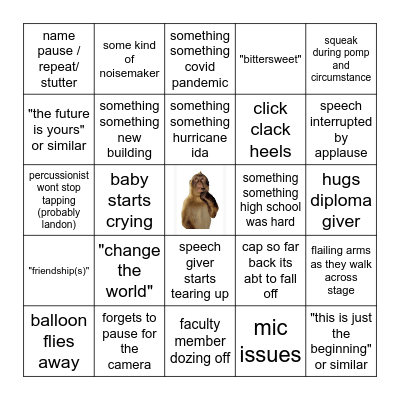 gradulations bingo Card