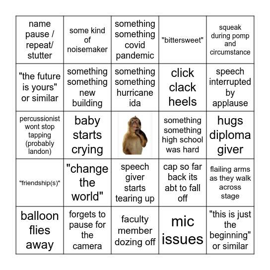 gradulations bingo Card