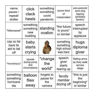 gradulations bingo Card