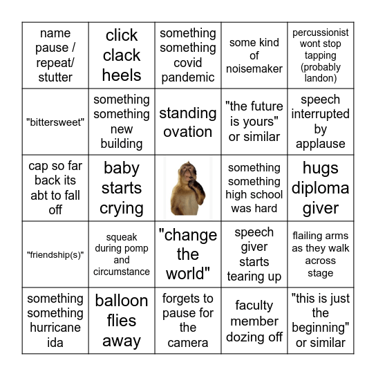 gradulations bingo Card