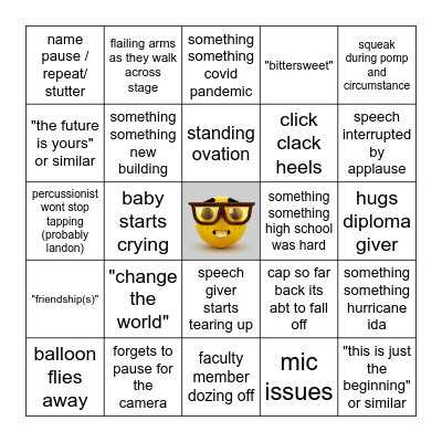 gradulations bingo Card