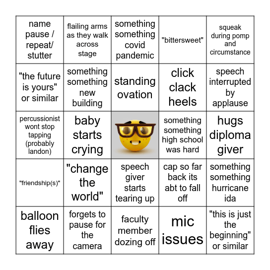 gradulations bingo Card