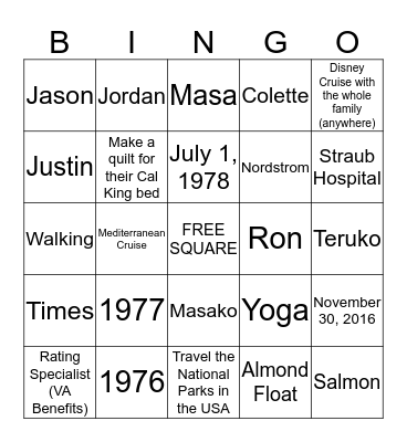 HOW WELL DO YOU KNOW DOREEN Bingo Card