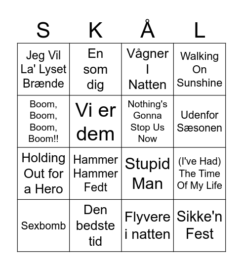 Hyggegruppens Musikbanko Bingo Card