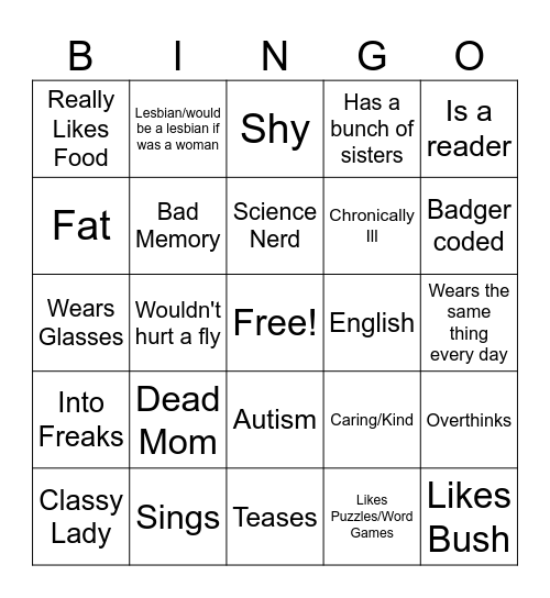 Eve Bingo Card