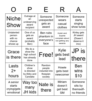 Phantom of the Bingo Card