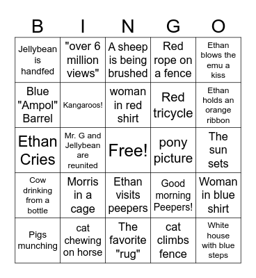 National Geographic: Unlikely Animal Friends Bingo Card