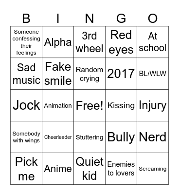 Gacha cringe Bingo Card