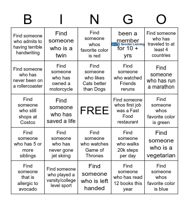 GL SHRM - Synergy Seekers Bingo Card