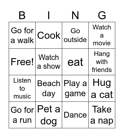 Bingo fun Bingo Card