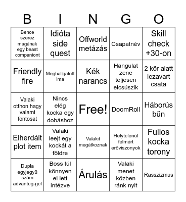 DM Bingo Card
