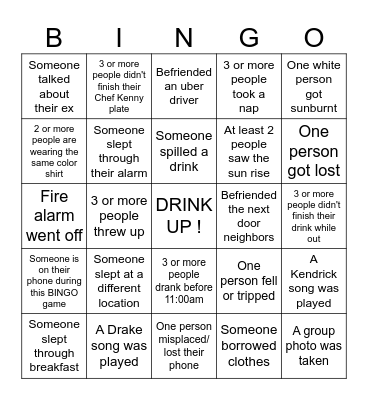 TAMPA 2026 Bingo Card