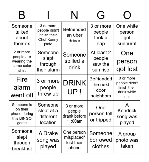 TAMPA 2026 Bingo Card