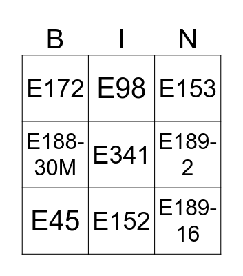 L&S Bingo Card