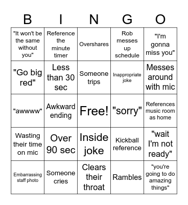 Banquet Bingo 2.0 Bingo Card