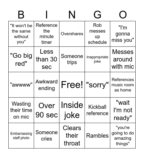Banquet Bingo 2.0 Bingo Card