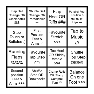 Tap B.I.N.G.O Bingo Card