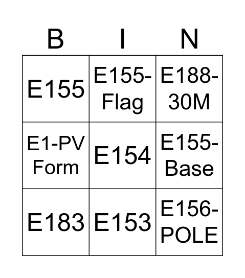 L&S Bingo Card