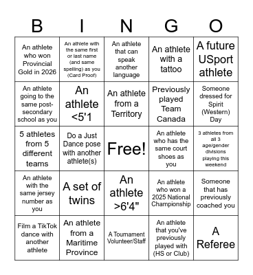 Nationals Bingo Card