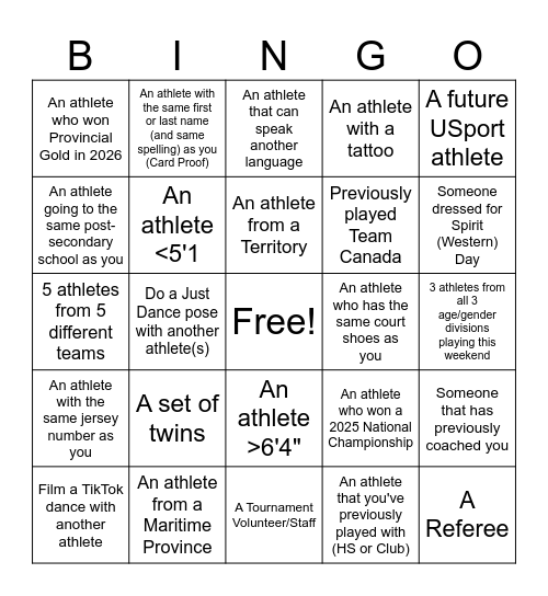 Nationals Bingo Card
