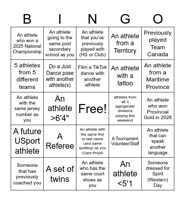 Nationals Bingo Card